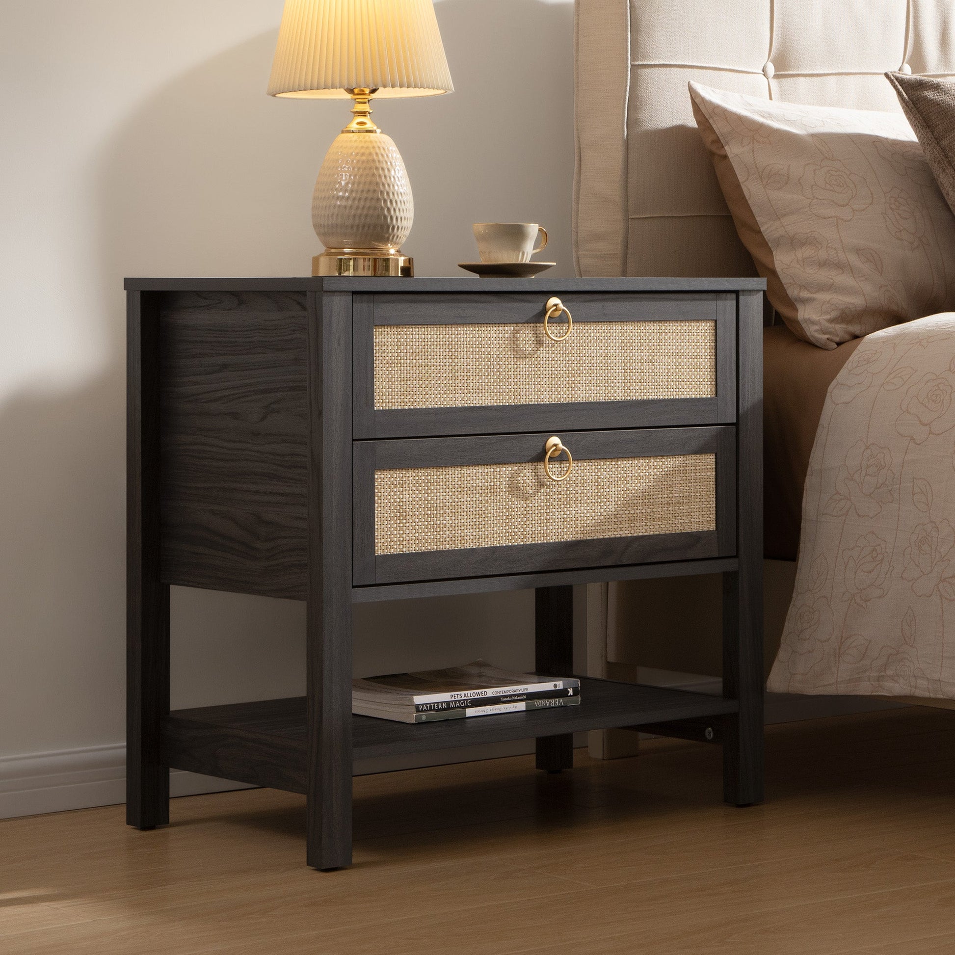 Terra White Nightstand, 25.6Inch Height