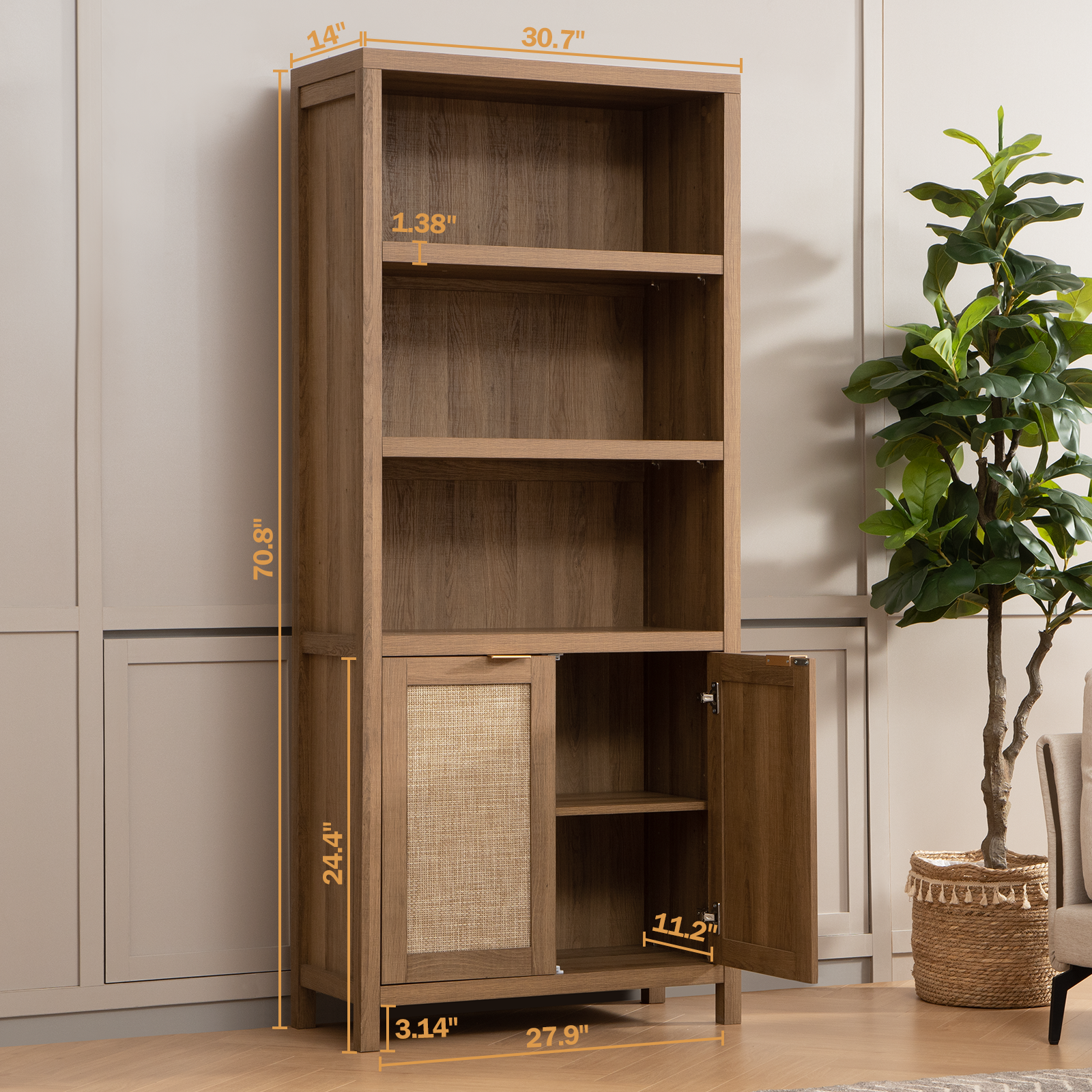 Savanna 5-Tier Tall Bookcase