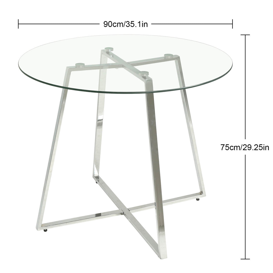 Dining Table,Silver Color Legs
