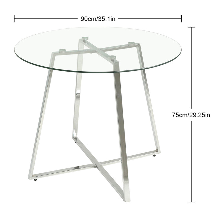 Dining Table,Silver Color Legs