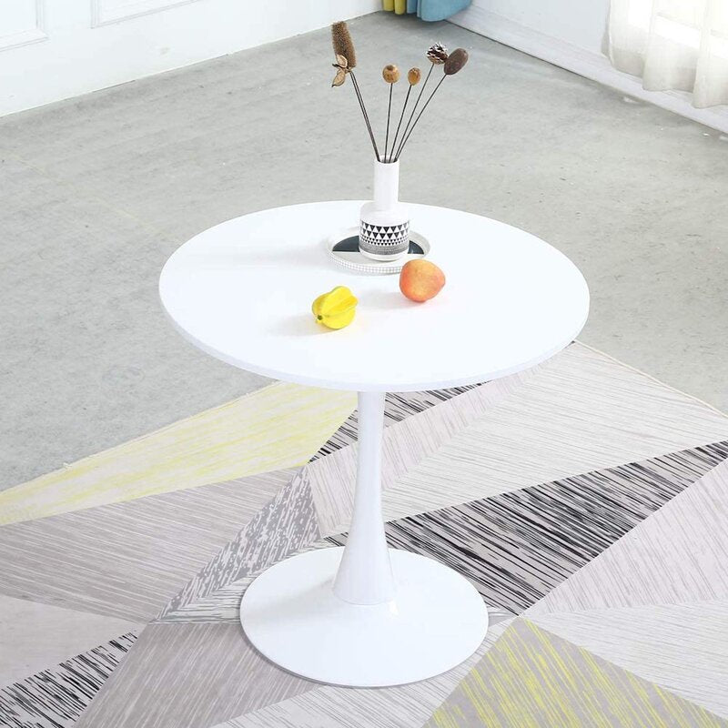 Dinning Room Table For 2-4 Seater Round Top White Table