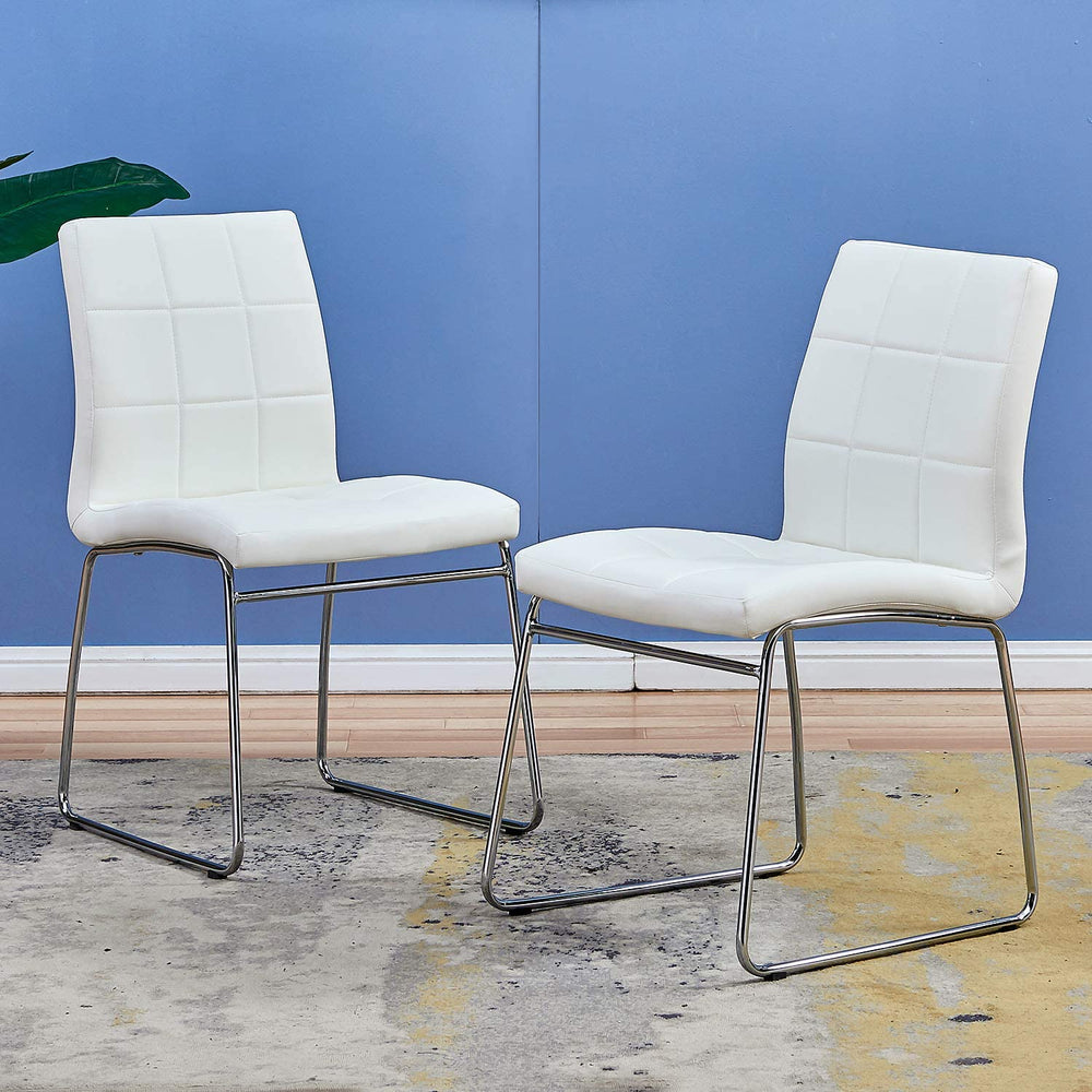 Dining Chairs Faux Leather with Soft Backrest and padded