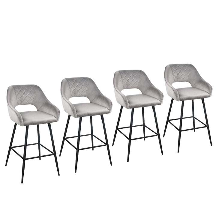 Bar Chairs Set of 4 with Footrest