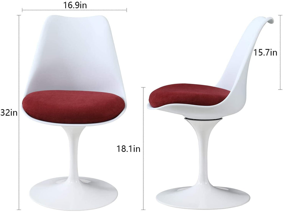 Modern Mid-century Chairs,Swivel,2Pieces 18.1Inch