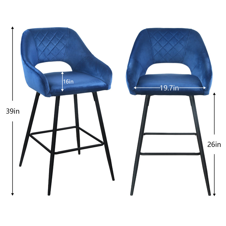 Bar Stools Set of 2 with Hollow Back