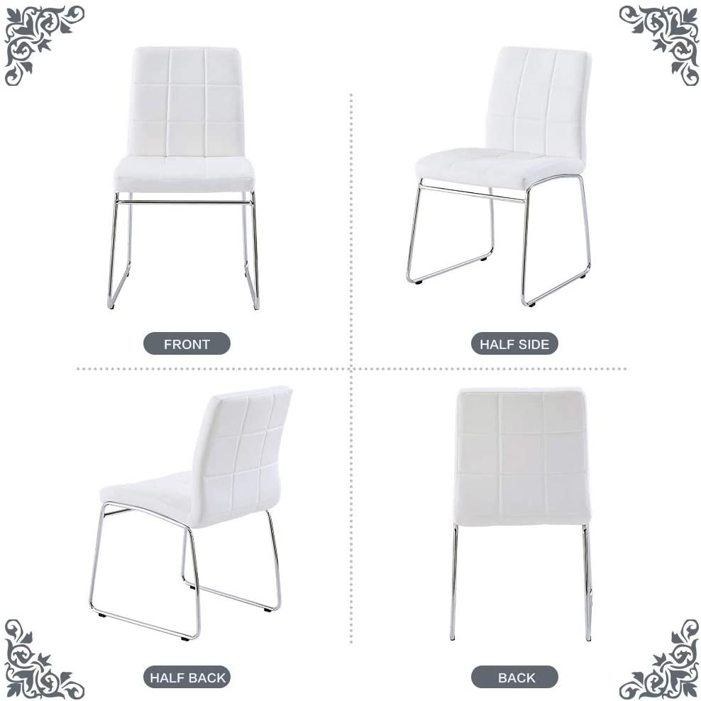 Dining Chairs Faux Leather with Soft Backrest and padded