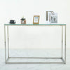 Sicotas Chrome Metal Frame Clear Glass Table Top Entryway Side Table  free shippping