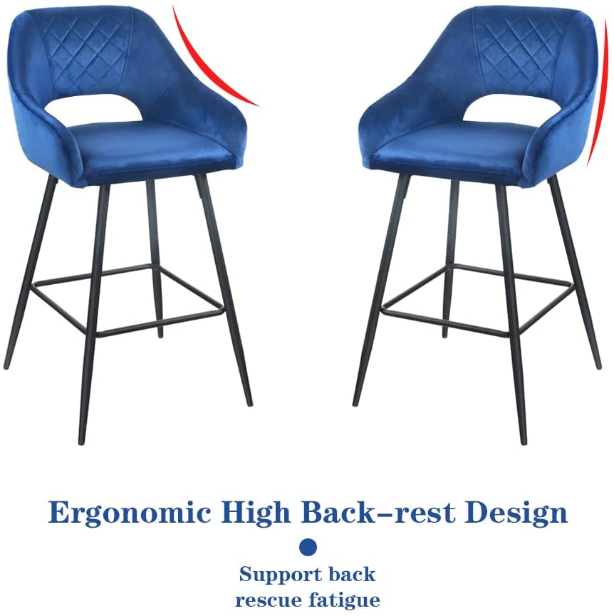 Bar Stools Set of 2 with Hollow Back