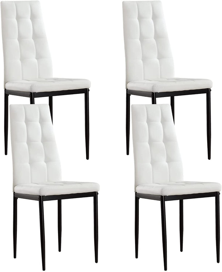 Dining Chairs Set of 4,Kitchen Chairs, Faux Leather Chairs with Metal Legs