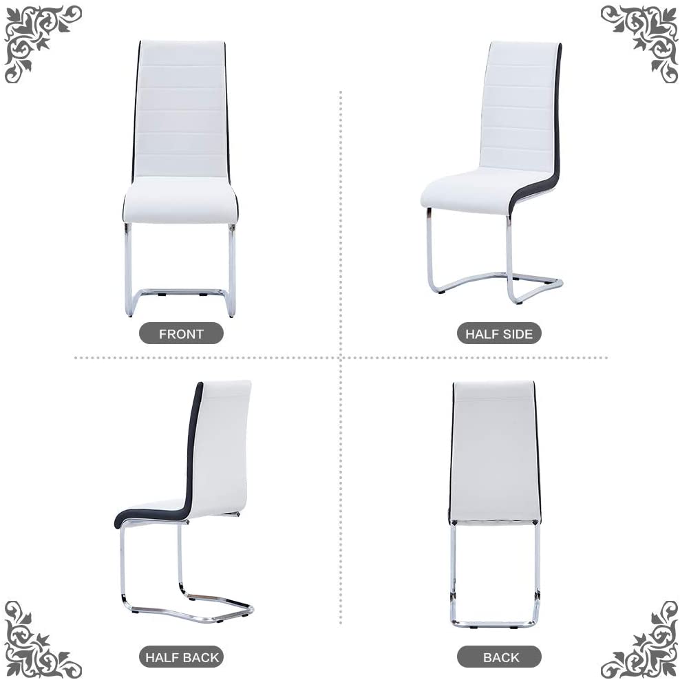Arched Dining Office Chairs White 18.9Inch 2/4/6/8 Seaters Sicotas
