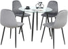 Dining Table Set of 5- 1 Coffee Table and 4 Velvet Kitchen Chair - Sicotas