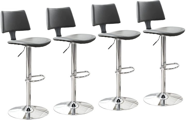 Bar Stools Set of 4 - Modern PU Leather Adjustable Swivel Barstools, Kitchen Counter Stools with Back High Chairs for Kitchen Island