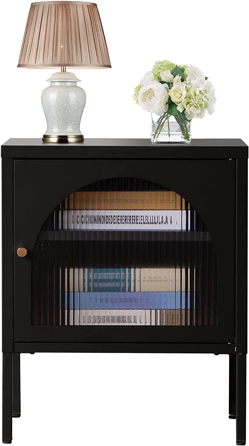 Modern Corrugated Glass Nightstand