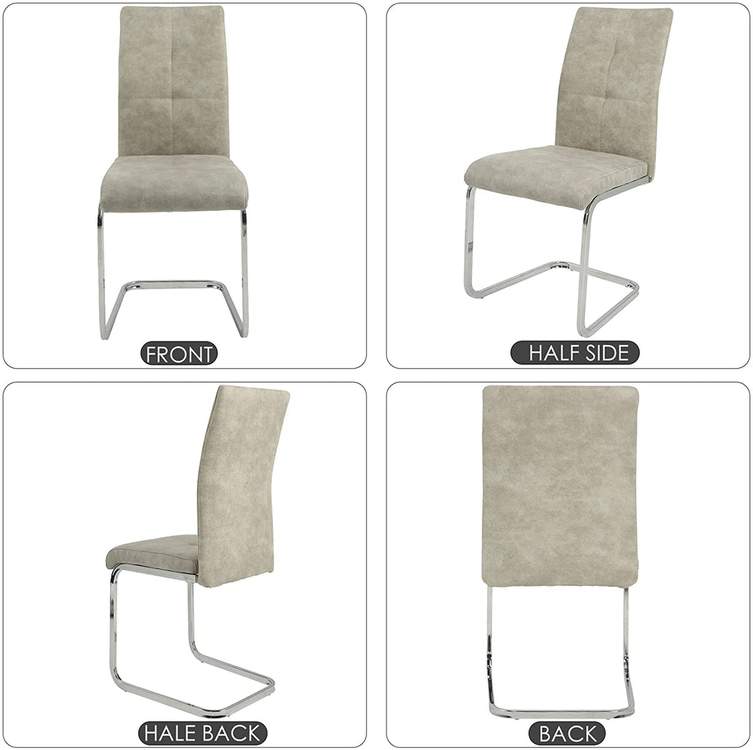Dining Chairs Set of 4, High Back,Gray