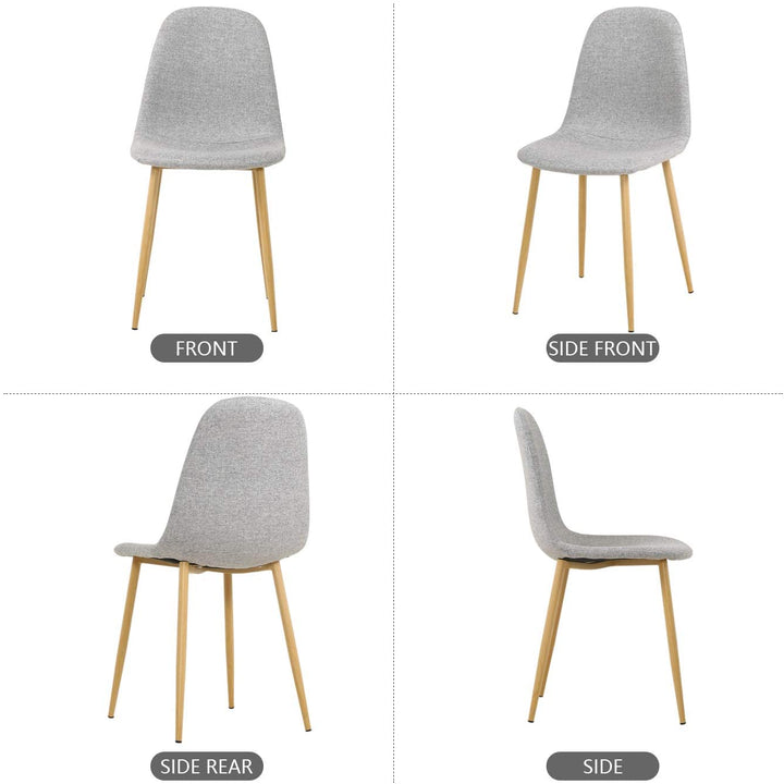 Modern Fabric Dining Chair Kitchen Gray Chairs