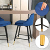 Swivel Counter Height Bar Stools Set of 2/4, Velvet Bar Stool with Low Back and Footrest, Modern Armless Kitchen Counter Barstools, Upholstered Island Stools, Easy Assembly, Bar Chairs