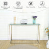 Chrome Metal Frame Hallway Table with Glass Top - Sicotas