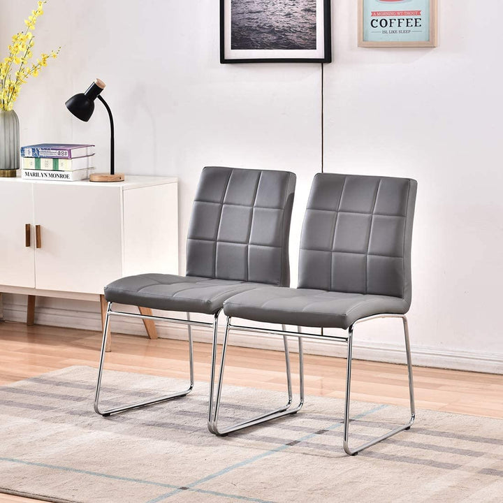 Dining Chair FU Leather Grey 2/4/6/8Pieces
