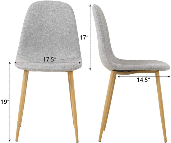 Modern Fabric Dining Chair Kitchen Gray Chairs