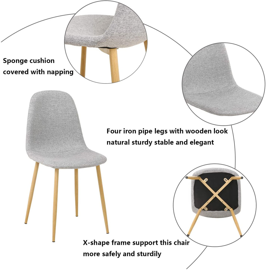 Modern Fabric Dining Chair Kitchen Gray Chairs