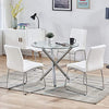 Dining Tables Sets of 3/5- Round Glass Table with 2/4 Chairs - Sicotas