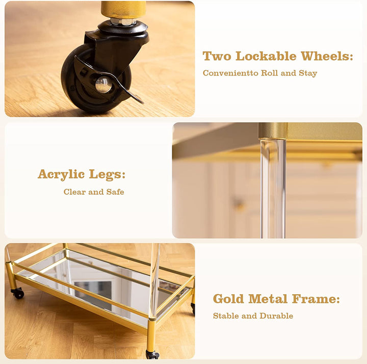 Golden Bar Cart,Home Wine Cabinet