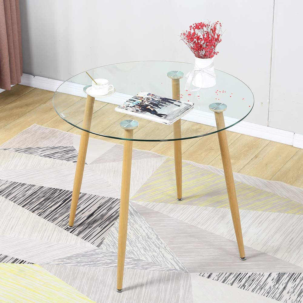 1 Round Glass Top Dnining Table