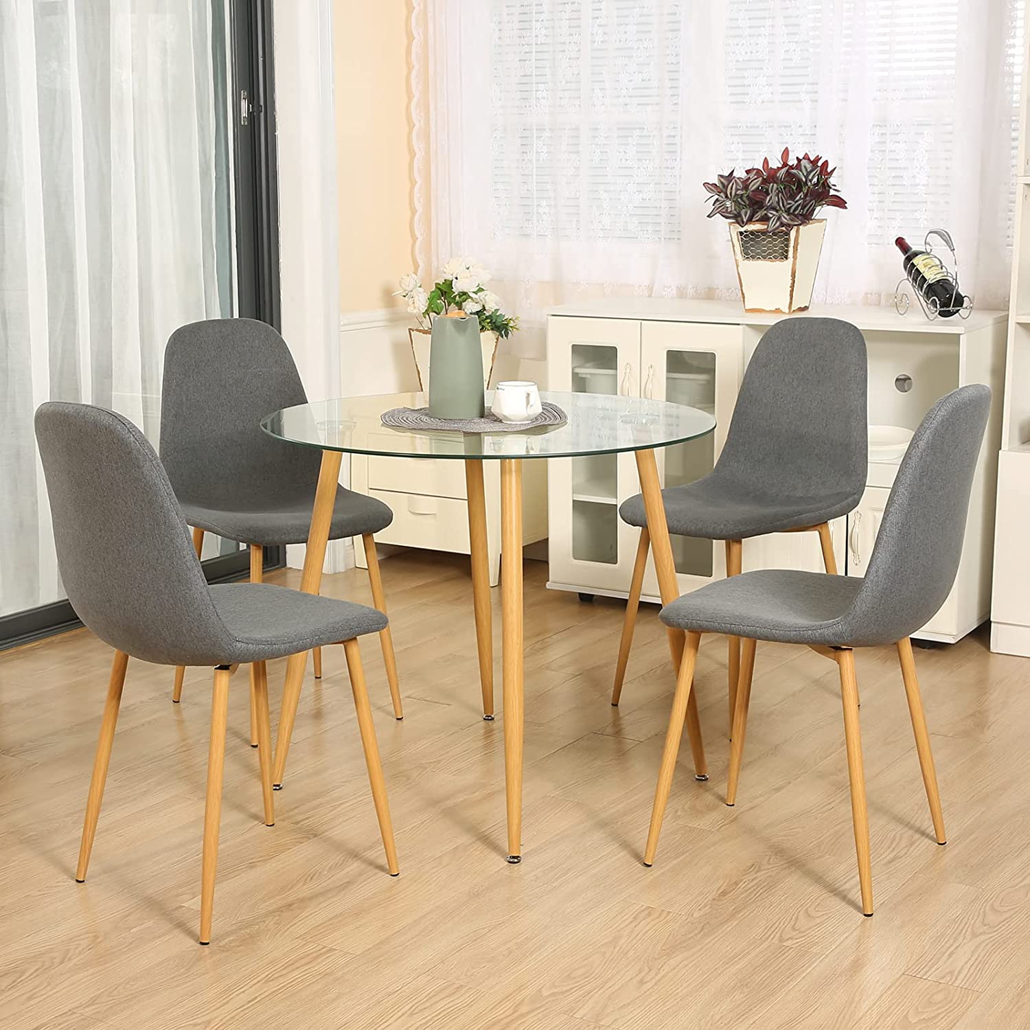 Dark grey dining best sale chairs set of 4