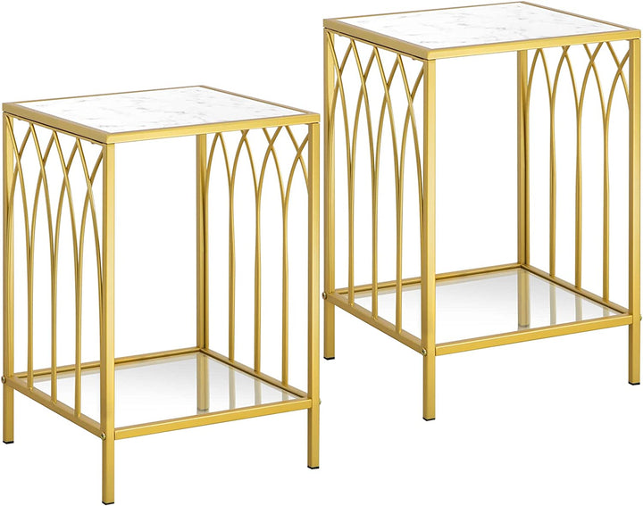 Gold nightstand sets of 2