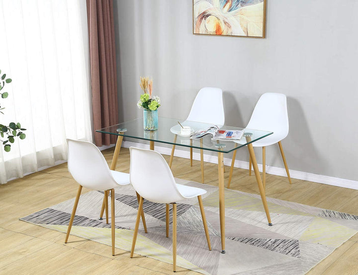 5Pieces,Rectangle Dining Table Set of 4,1 Kitchen Table and 4 Dining Chairs