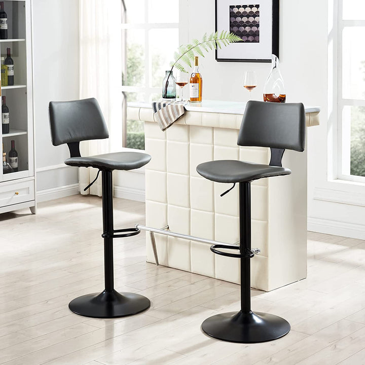 Modern Bar Stools Set of 4 - PU Leather Swivel Barstools Counter Stools Adjustable Kitchen Island High Dining Chairs