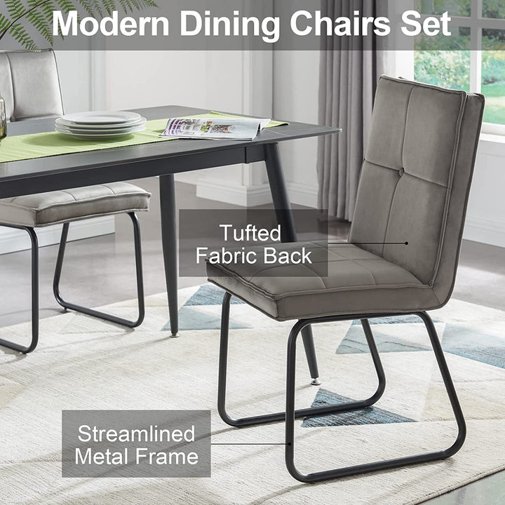 Dining Chairs Set of 2 - Comfortable Velvet Dining Room Chairs, Modern Kitchen Chairs with Metal Legs Side Chairs, Living Room, Bedroom