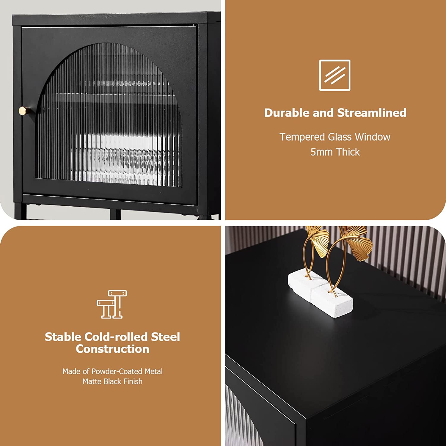 Modern Corrugated Glass Nightstand