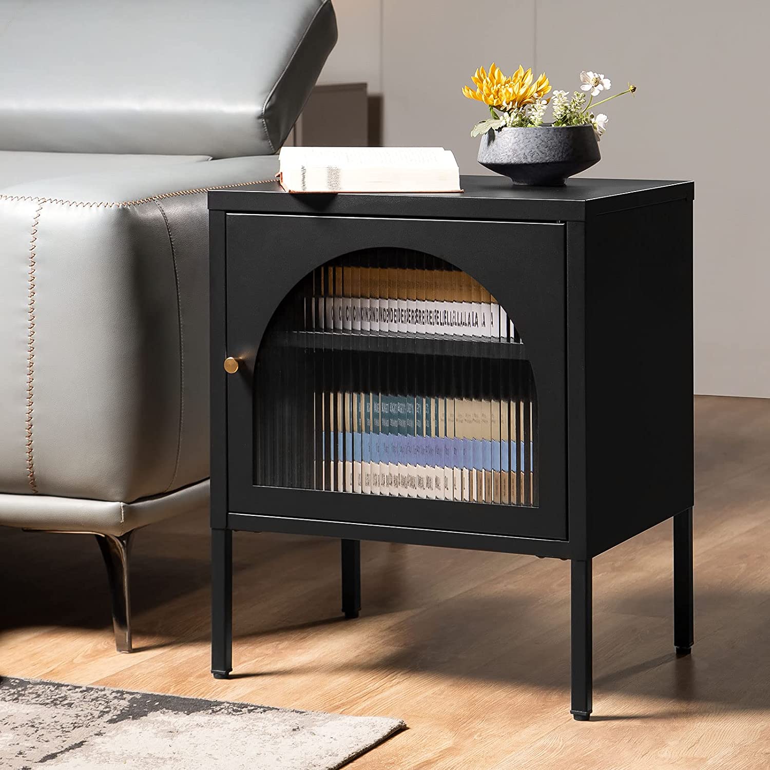 Modern Corrugated Glass Nightstand