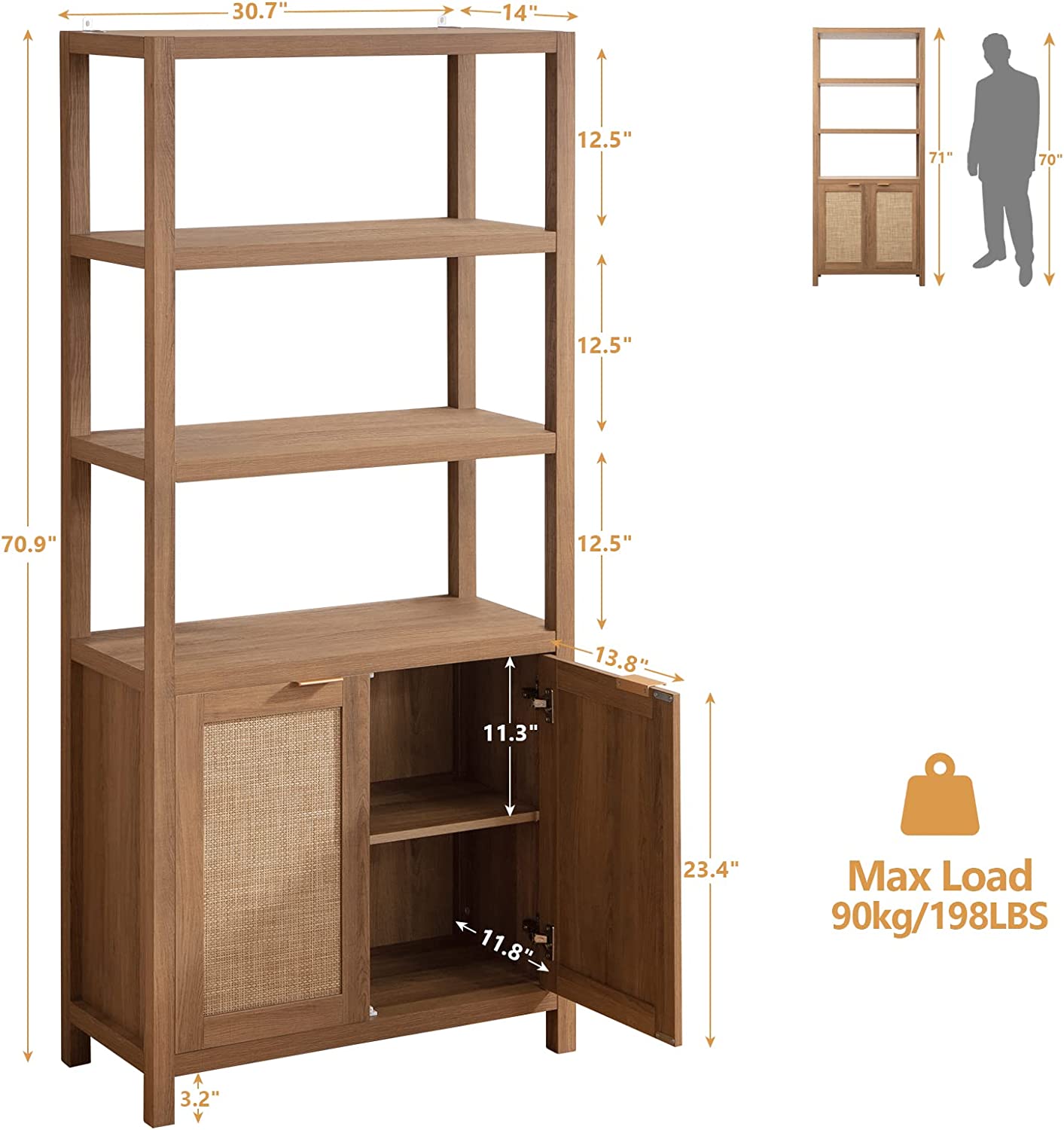 Savanna 5-Tier Tall Bookcase - Sicotas