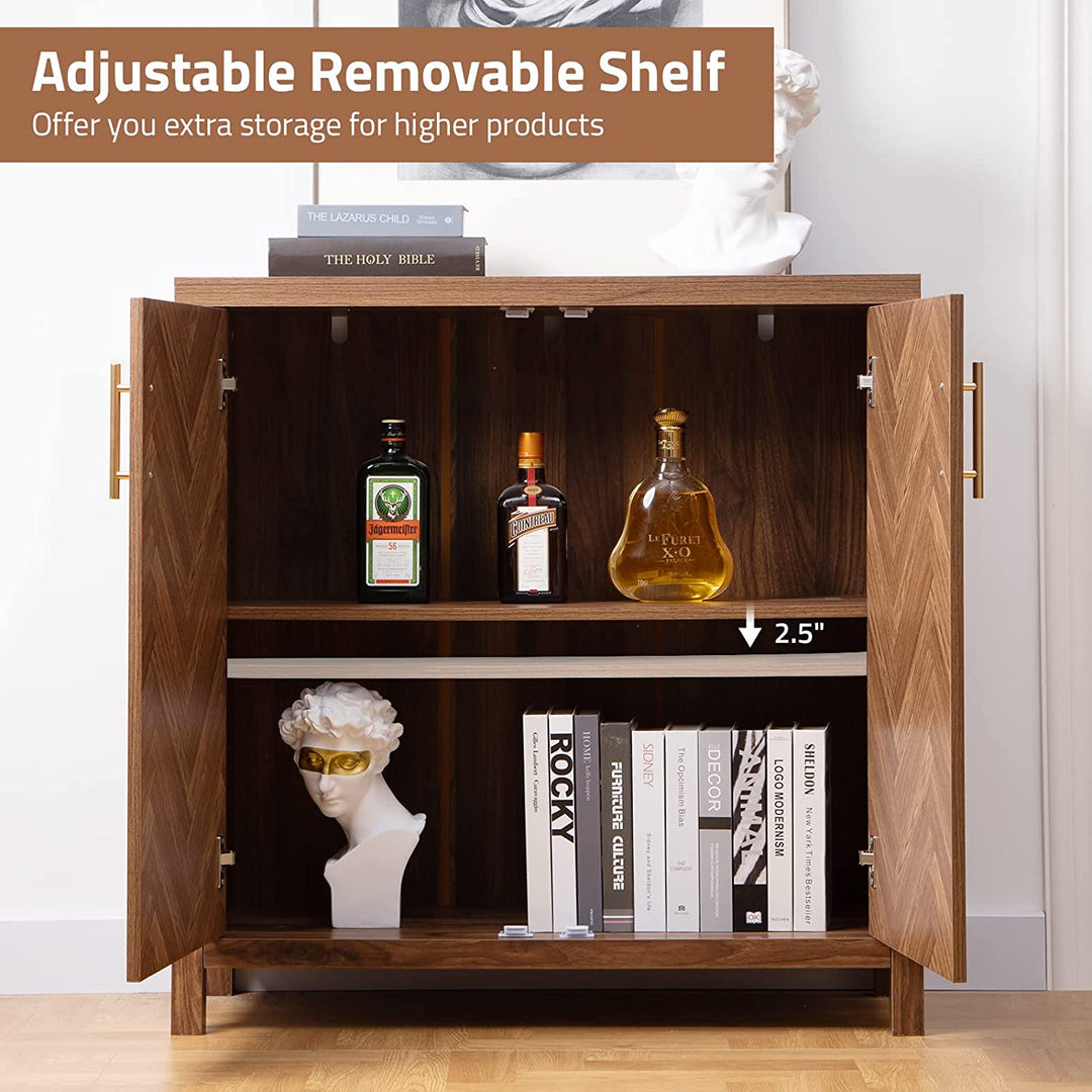 Farmhouse Sideboard Storage Cabinet with adjustable shelf inside 