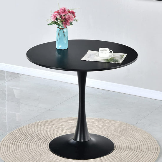 Sicotas Modern Black Round Dining Table free shipping