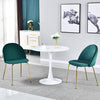 Dinning Room Table For 2-4 Seater Round Top White Table