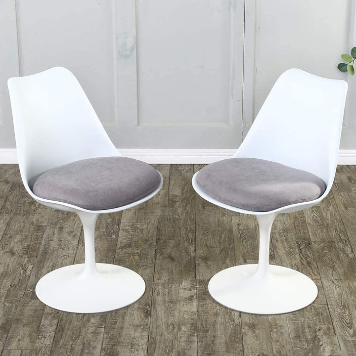 Dining Chairs Fabric Soft Cushion 2Pieces 18.1Inch Grey 