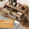 Natural Wood Entry Table for Hallway, Modern Small Entryway Table for Foyer, Narrow Sofa Table