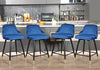 Swivel Counter Height Bar Stools Set of 2/4, Velvet Bar Stool with Low Back and Footrest, Modern Armless Kitchen Counter Barstools, Upholstered Island Stools, Easy Assembly, Bar Chairs