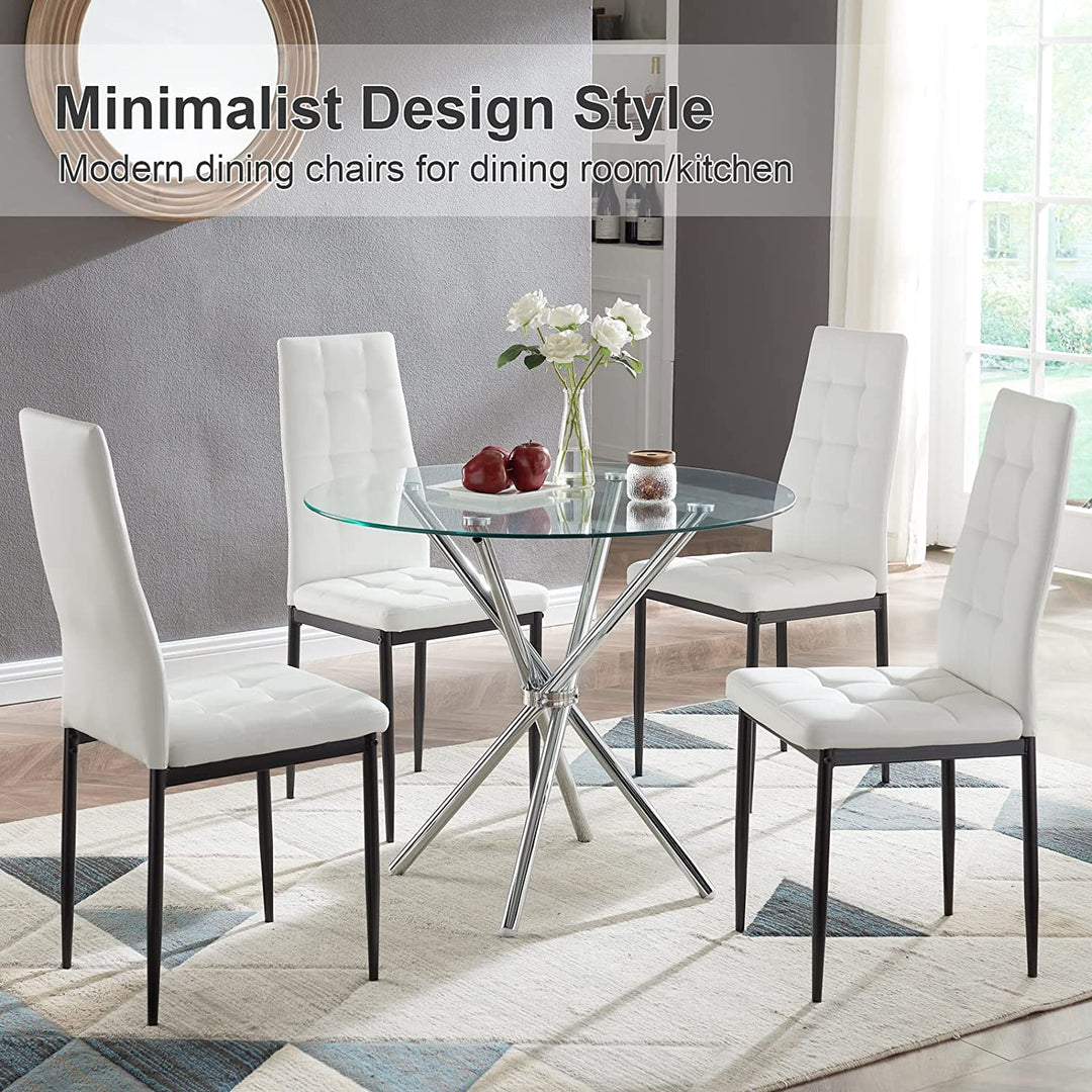 Modern Living Room Chairs,Restaurant Chairs with Solid Metal Legs PU Leather