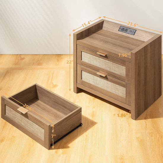 Savanna Nightstand with Charging Station