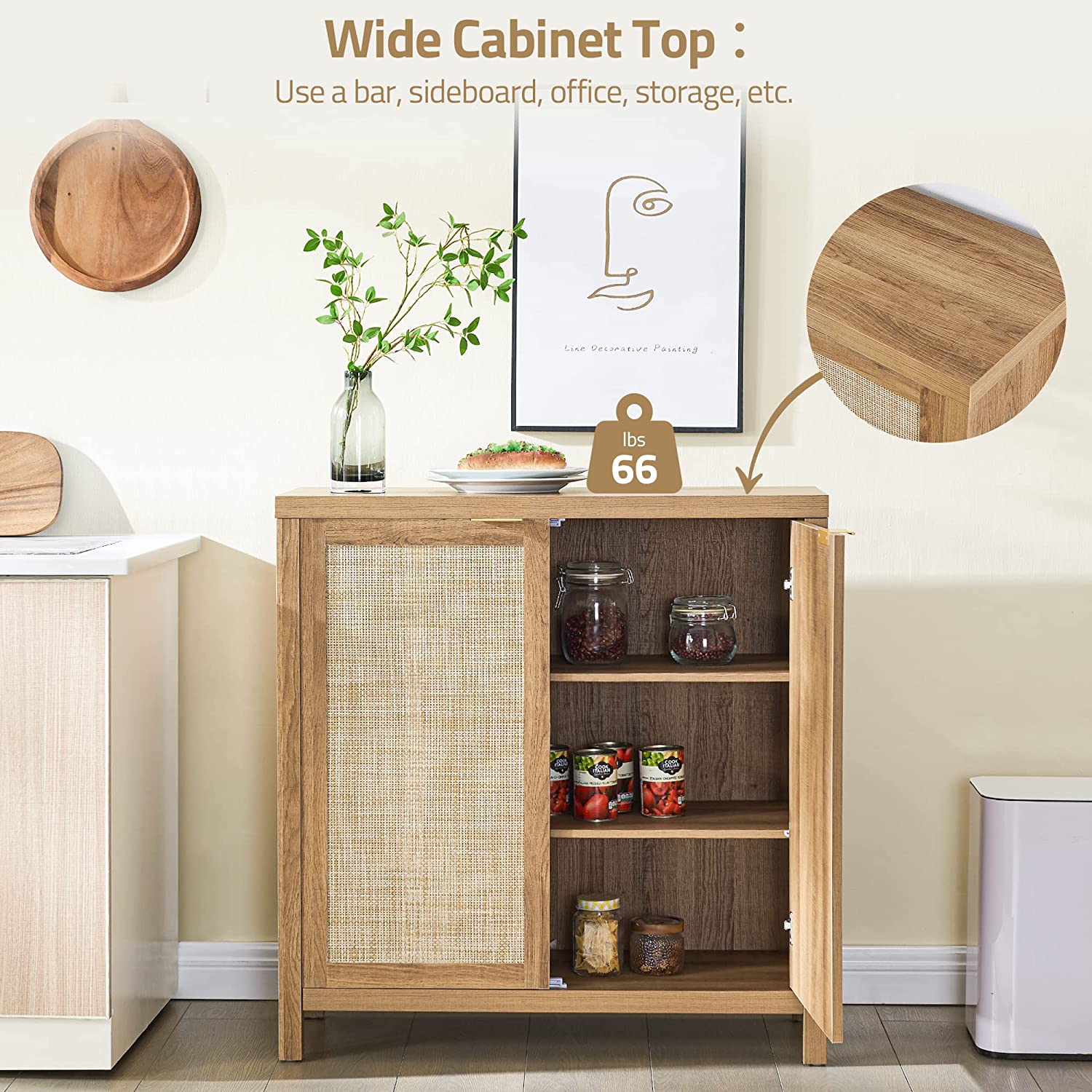 Wicker sideboard deals buffet