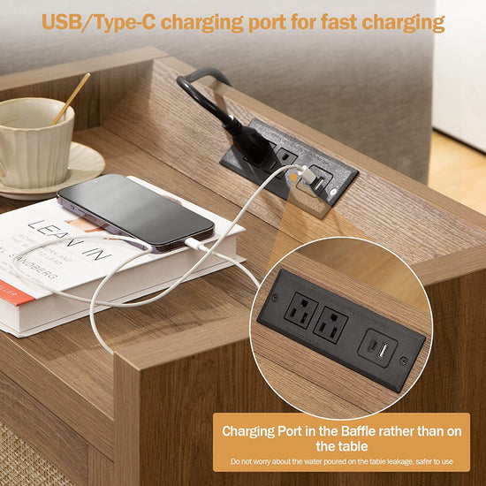 Savanna Nightstand with Charging Station