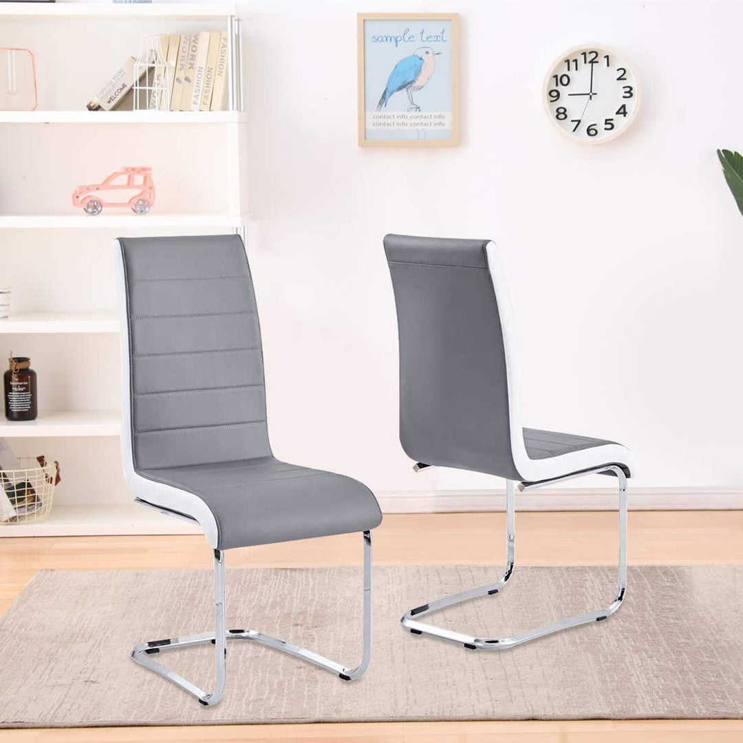 Modern Dining Chairs, Faux Leather
