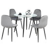 Dining Table Set of 5- 1 Coffee Table and 4 Velvet Kitchen Chair - Sicotas