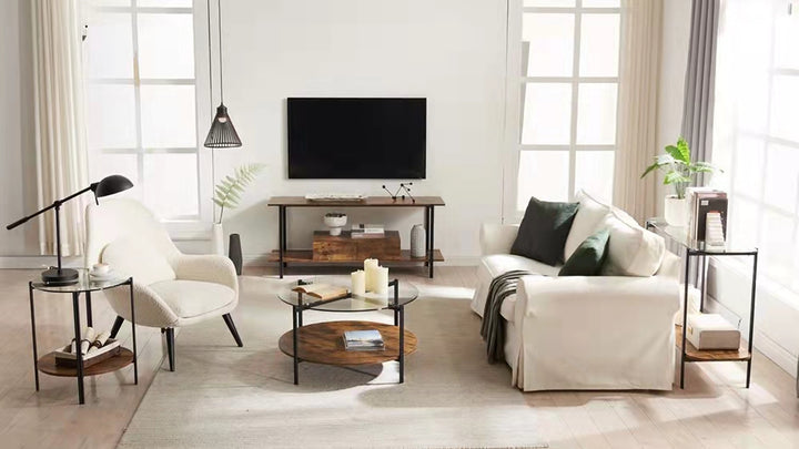 Camille Living Room Furniture Sets include 2 coffee Tables,1 side table and 1 TV stand, designed by own professional designer originally!